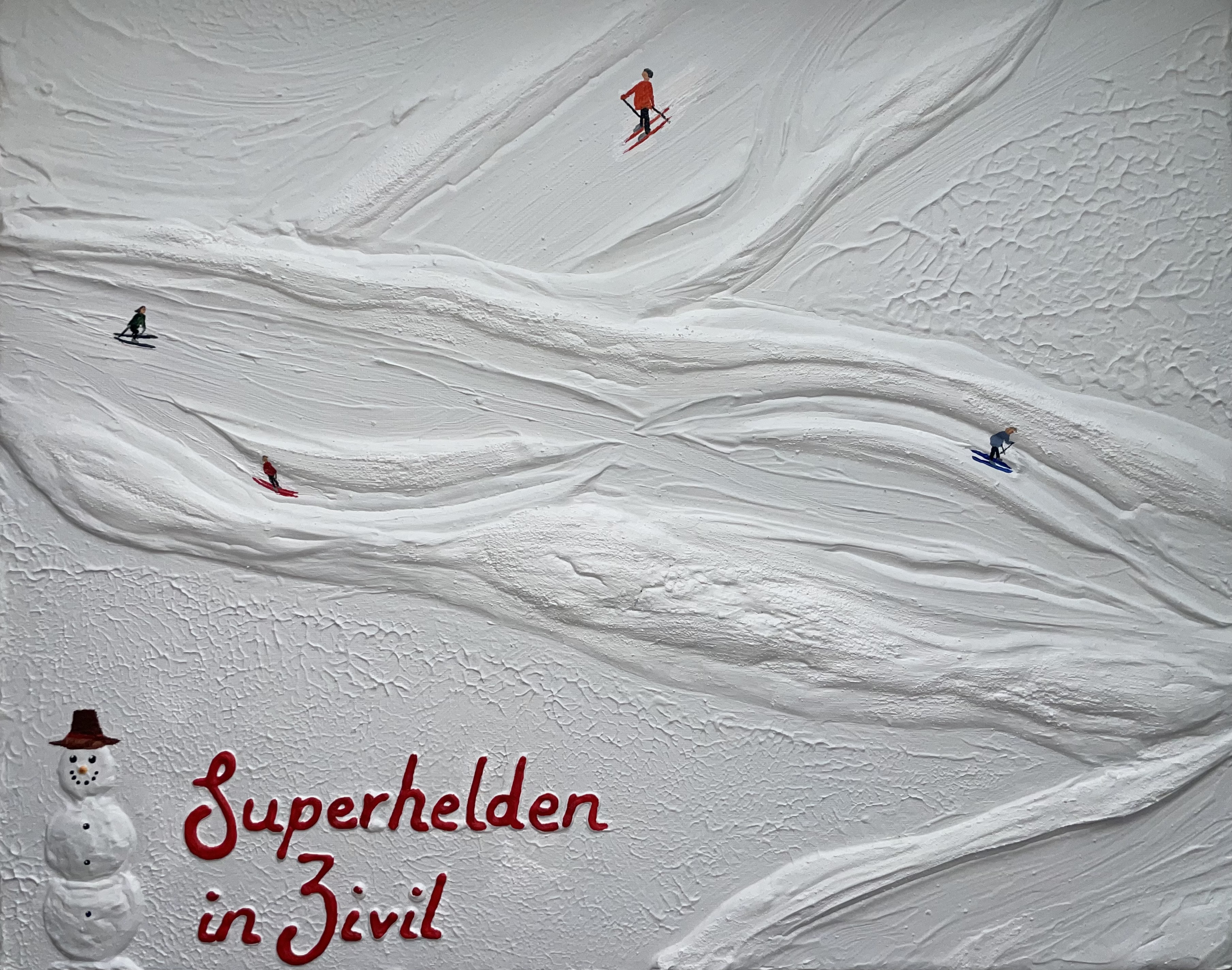 Hier sollte ein Gemälde von einem Skigebiet sein.